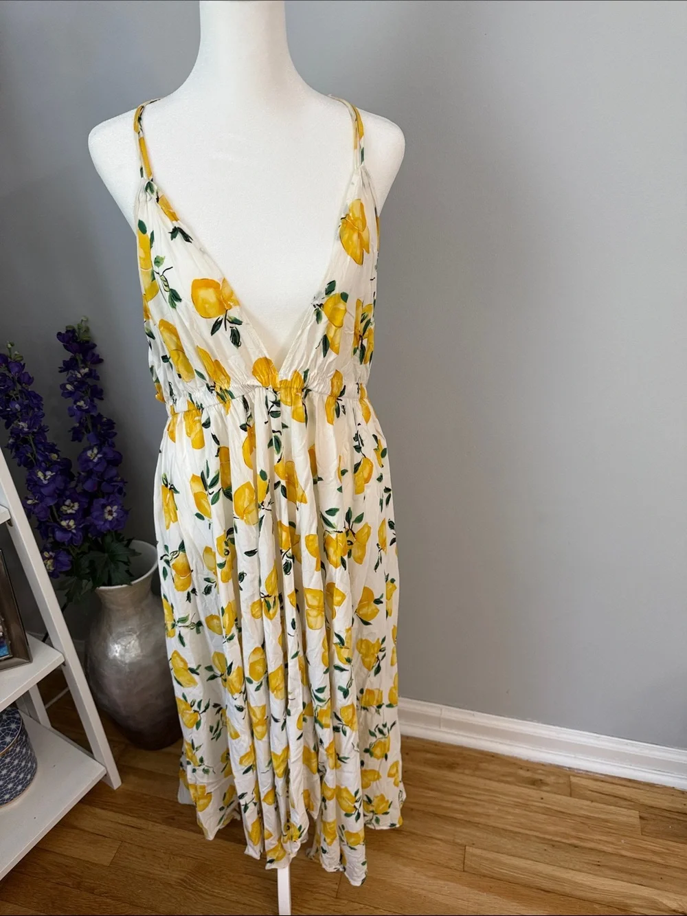 kate spade Yellow Floral Spaghetti-Strap Maxi Dress